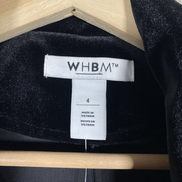 WHBM Velvet Blazer Size 4 Black Tie Waist Relaxed Holiday Dinner Party Jacket - Picture 6 of 16